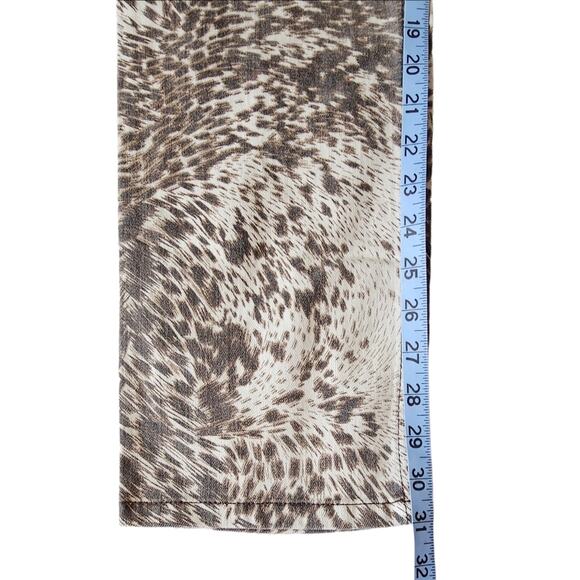 NWT Chico's Jeans Women's Size 6 Chicos 0.5 Platinum Pony Print Slim Tan Brown - Picture 13 of 14